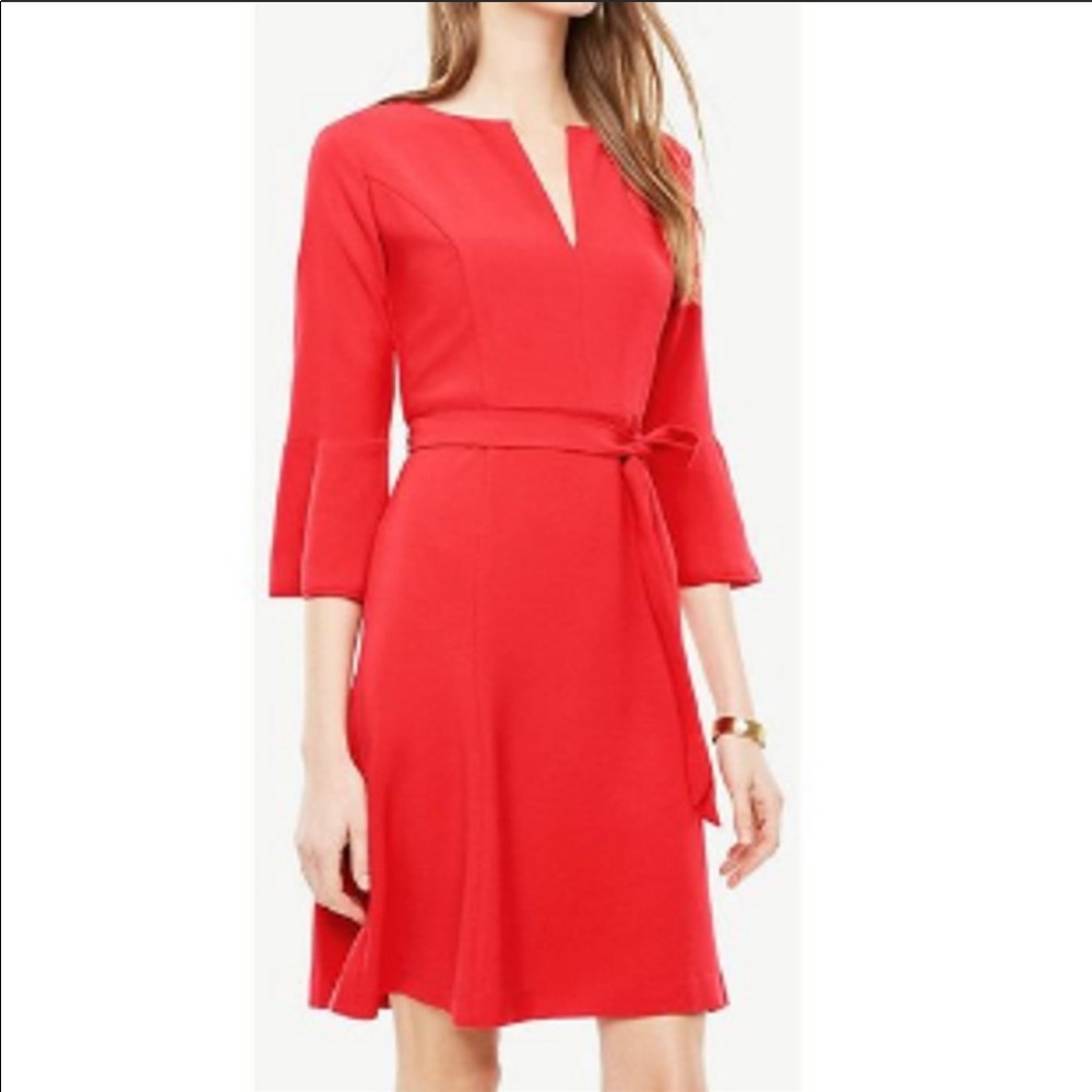 Ann Taylor Flutter Sleeve Dress